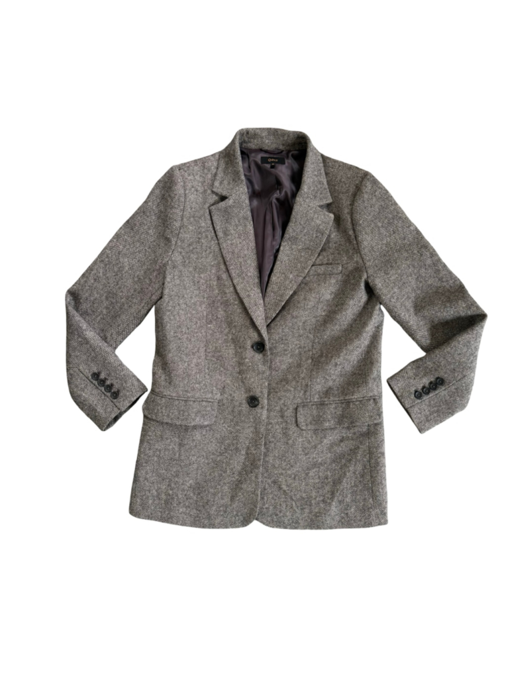 Quince Italian Wool Women’s Oversized Blazer Textured Brown Medium